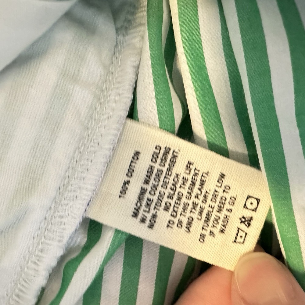NEW P'Jimmies By Alex Mill Sleep Pant in Dream Striped Sz XS Green White Cotton - Picture 9 of 9